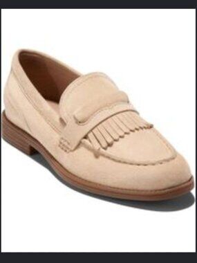 Cole Haan Stassi Kiltie Suede Loafers – Beige – Size 6 (BNWT)